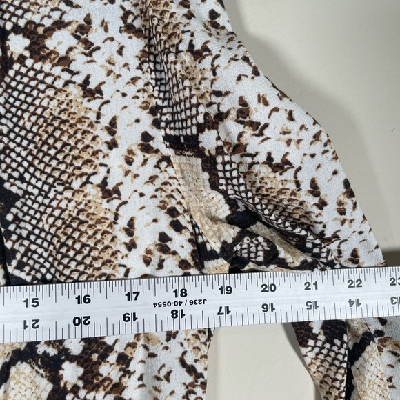 Maeve Anthropologie Women's Sz S Juno Tan Python Snake Print Dress 3/4 Sleeve - Picture 7 of 15